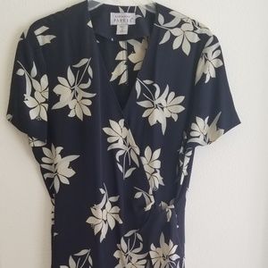 Adrianna Papell Crepe Silk wrap dress.